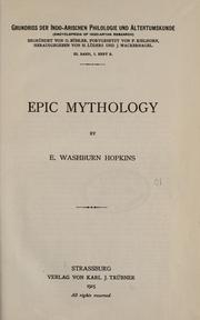 Cover of: Epic mythology. by Edward Washburn Hopkins