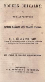 Cover of: Modern chivalry; or, The adventures of Captain Farrago and Teague O'Regan.