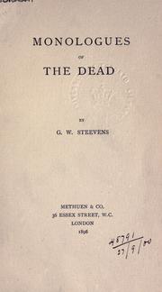 Cover of: Monologues of the dead.