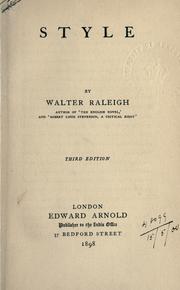 Cover of: Style by Sir Walter Alexander Raleigh