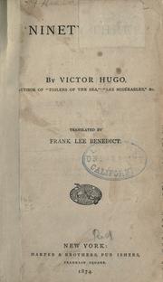 Cover of: Ninety-three. by Victor Hugo