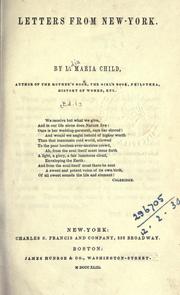 Cover of: Letters from New-York. by l. maria child