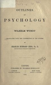 Cover of: Outlines of psychology by Wilhelm Max Wundt