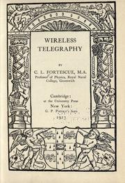 Cover of: Wireless telegraphy. by Cecil Lewis Fortescue