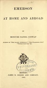 Cover of: Emerson at home and abroad by Moncure Daniel Conway