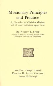 Missionary principles and practice by Robert E. Speer
