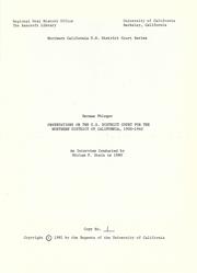 Cover of: Observations on the U.S. District Court for the Northern District of California, 1900-1940: and related material
