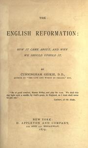 Cover of: The English reformation by Cunningham Geike, Cunningham Geike