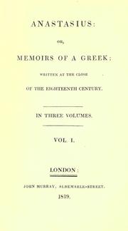 Cover of: Anastasius by Thomas Hope