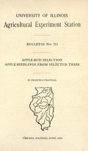 Cover of: Apple-bud selection: apple seedlings from selected trees