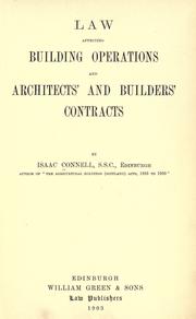 Cover of: Law affecting building operations and architects' and builders' contracts