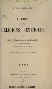 Cover of: ©ØEtudes sur les religions s©Øemitiques