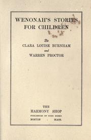 Cover of: Wenonah's stories for children by Clara Louise Burnham