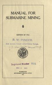 Cover of: Manual for submarine mining