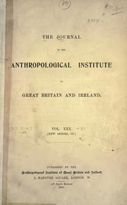 Cover of: The journal of the Royal Anthropological Institute of Great Britain and Ireland by 