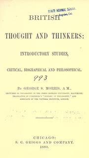 Cover of: British thought and thinkers: introductory studies, critical, biographical and philosophical.