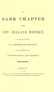 Cover of: A dark chapter from New Zealand history