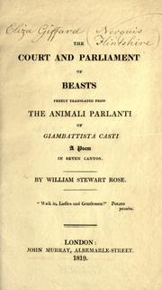 Cover of: The court and parliament of beasts