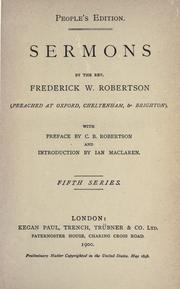 Cover of: Sermons. by Frederick William Robertson, Frederick William Robertson