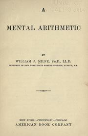 Cover of: mental arithmetic.