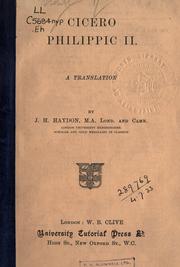 Cover of: Philippic II by Cicero