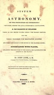 Cover of: A system of astronomy by John Vose