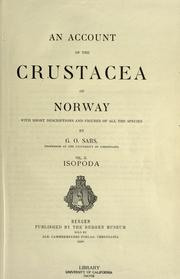 An account of the Crustacea of Norway by G. O. Sars