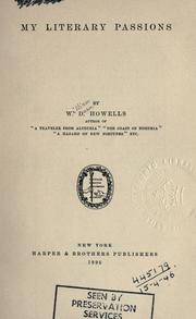 Cover of: My literary passions. by William Dean Howells