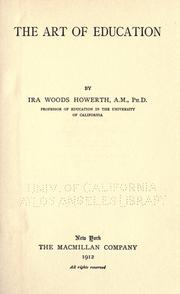 Cover of: The art of education by Ira W. Howerth