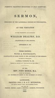 Cover of: Primitive tradition recognised in Holy Scripture by John Keble