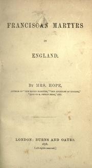 Cover of: Franciscan martyrs in England by Hope Mrs.