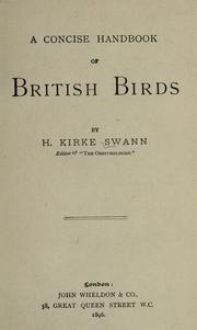 Cover of: A concise handbook of British birds