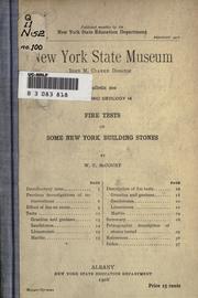 Cover of: Fire tests of some New York building stones