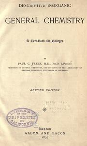 Cover of: Descriptive inorganic general chemistry.: A text book for colleges
