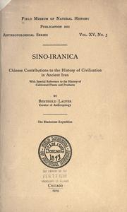 Cover of: Sino-Iranica by Berthold Laufer