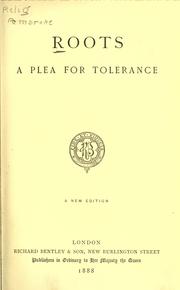 Cover of: Roots: a plea for tolerance.