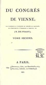 Cover of: Du congr©Łes e Vienne by Pradt M. de