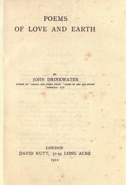 Cover of: Poems of love and earth