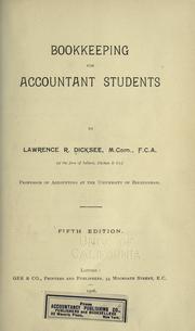 Cover of: Bookkeeping for accountant students
