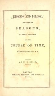 Cover of: Thomson and Pollok by James Thomson