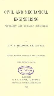 Cover of: Civil and mechanical engineering by J. W. C. Haldane