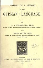 Cover of: Outlines of a history of the German language.