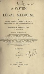 Cover of: A system of legal medicine. by Allan McLane Hamilton