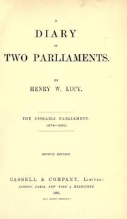 Cover of: A diary of two parliaments