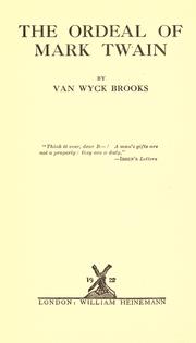 Cover of: The ordeal of Mark Twain. by Van Wyck Brooks