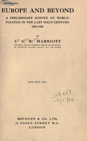 Cover of: Europe and beyond by Marriott, J. A. R. Sir