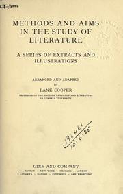 Cover of: Methods and aims in the study of literature by Lane Cooper