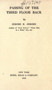 Cover of: Passing of the third floor back by Jerome Klapka Jerome