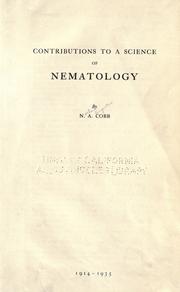 Cover of: Contributions to a science of nematology