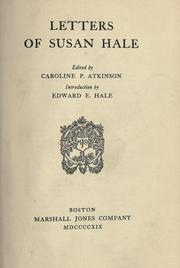 Cover of: Letters of Susan Hale by Susan Hale